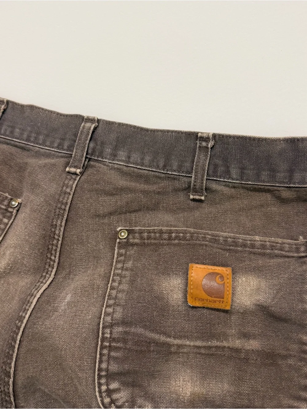 Carhartt Pants Mens 32x34 Brown B136 DKB Loose Duck Double Knee Carpenter Work
